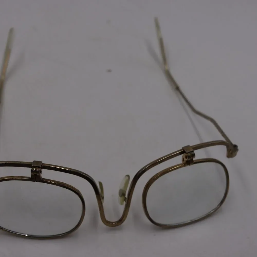 Vintage Gold Wire Fold Down Makeup Glasses Magnifying Spectacles